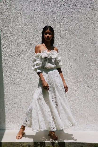 La Botanica Skirt – White Eyelet