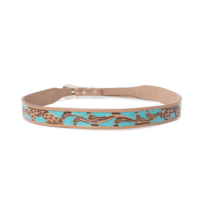 Myra Blue Mesa Western Leather Hat Belt