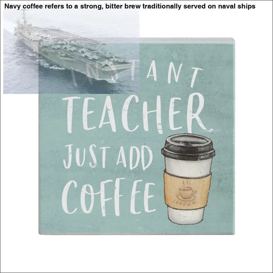 Teacher wooden plaque for Coffee Fans